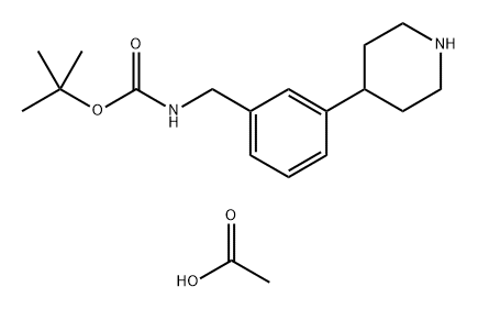 Carbamic acid, N-[[3-(4-piperidinyl)phenyl]methyl]-, 1,1-dimethylethyl ester, acetate (1:1) Struktur