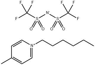 N-hexyl-4-metylpyridinium bis((trifluoromethyl)sulfonyl)imide Struktur