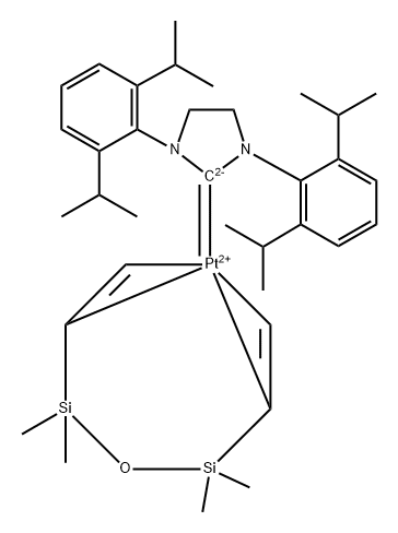 1,3-divinyltetramethyl-disiloxane-1,3-bis-(2,6-diisopropylphenyl)-imidazolidinylidene-platinum(0) Struktur