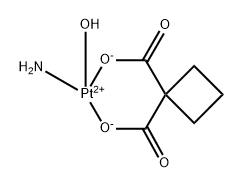 Platinum, ammineaqua[1,1-cyclobutanedi(carboxylato-κO)(2-)]-, (SP-4-3)- (9CI) Struktur