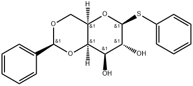 β-?D-?Galactopyranoside, phenyl 4,?6-?O-?[(S)?-?phenylmethylene]?-?1-?thio- Struktur