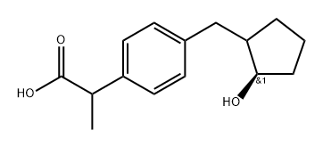 Benzeneacetic acid, 4-[[(2R)-2-hydroxycyclopentyl]methyl]-α-methyl- Struktur