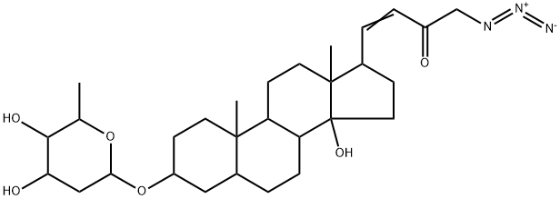 24-azido-3-((2,6-dideoxy-beta-hexapyranosyl)oxy)-14-hydroxy-21-norchol-20(22)-en-23-one Struktur