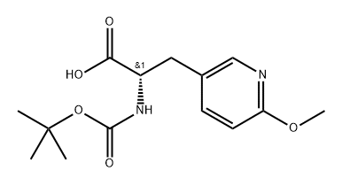 3-Pyridinepropanoic acid, α-[[(1,1-dimethylethoxy)carbonyl]amino]-6-methoxy-, (αS)- (9CI) Struktur