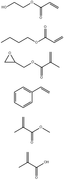 2-Propenoic acid, 2-methyl-, polymer with butyl 2-propenoate, ethenylbenzene, 2-hydroxyethyl 2-propenoate, methyl 2-methyl-2-propenoate and oxiranylmethyl 2-methyl-2-propenoate Struktur