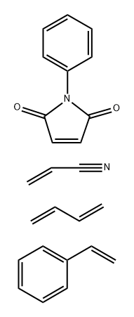 2-Propenenitrile, polymer with 1,3-butadiene, ethenylbenzene and 1-phenyl-1H-pyrrole-2,5-dione Struktur