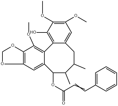 2-Propenoic acid, 3-phenyl-, (5R,6R,7R,13aS)-5,6,7,8-tetrahydro-1-hydroxy-2,3,13-trimethoxy-6,7-dimethylbenzo[3,4]cycloocta[1,2-f][1,3]benzodioxol-8-yl ester, (2E)- (9CI) Structure