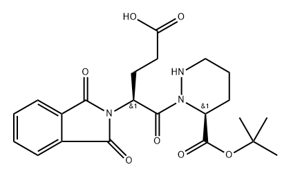 2H-Isoindole-2-butanoic acid, γ-[[(6S)-6-[(1,1-dimethylethoxy)carbonyl]tetrahydro-1(2H)-pyridazinyl]carbonyl]-1,3-dihydro-1,3-dioxo-, (γS)- Struktur