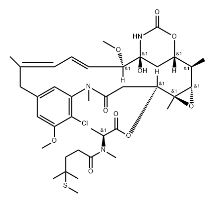 Maytansine, N2'-deacetyl-N2'-[4-methyl-4-(methylthio)-1-oxopentyl]- Struktur