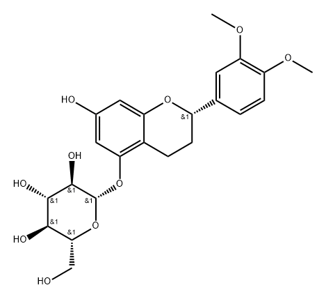 [(S)-2-(3,4-Dimethoxyphenyl)-3,4-dihydro-7-hydroxy-2H-1-benzopyran-5-yl]β-D-glucopyranoside Struktur