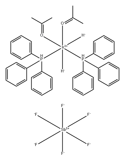 Dihydrobis(2-propanone)bis(triphenylphosphine)iridium (OC-6-11)-hexafluoroantimonate Struktur