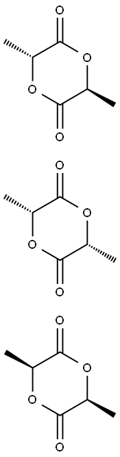 1,4-Dioxane-2,5-dione, 3,6-dimethyl-, (3R,6R)-, polymer with rel-(3R,6S)-3,6-dimethyl-1,4-dioxane-2,5-dione and (3S,6S)-3,6-dimethyl-1,4-dioxane-2,5-dione Struktur