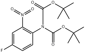 Imidodicarbonic acid, 2-(4-fluoro-2-nitrophenyl)-, 1,3-bis(1,1-dimethylethyl) ester Struktur