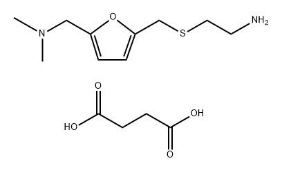 2-[5-Dimethylaminomethyl-2-furanyl methyl thio] ethanamine hemifumarate Struktur