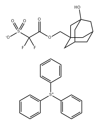 Triphenylsulfonium (3-hydroxytricyclo[3.3.1.13,7]decane-1-methoxycarbonyl)difluoromethane sulfonate Struktur