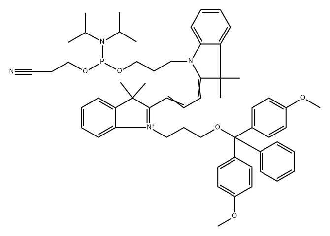 Cy3 MMTr CE Phosphoramidite Struktur