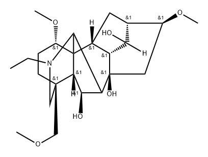 Aconitane-6,8,14-triol, 20-ethyl-1,16-dimethoxy-4-(methoxymethyl)-, (1α,6β,14α,16β)- Struktur