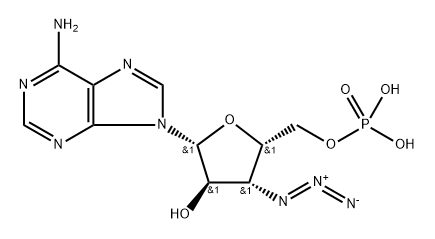 9-(3'-azido-3'-deoxyxylofuranosyl)adenine 5'-monophosphate Struktur