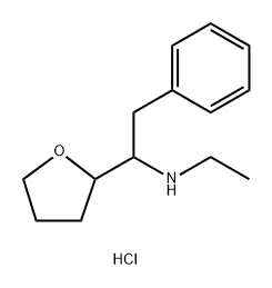 2-Furanmethanamine, N-ethyltetrahydro-α-(phenylmethyl)-, hydrochloride (1:1) Struktur