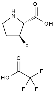 (2R,3S)-3-fluoropyrrolidine-2-carboxylic acid compound with 2,2,2-trifluoroacetic acid (1:1) Struktur