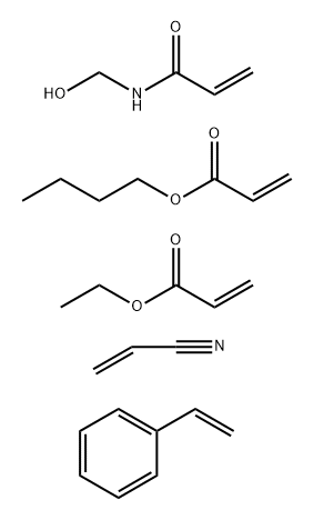 2-Propenoic acid, butyl ester, polymer with ethenylbenzene, ethyl 2-propenoate, N-(hydroxymethyl)-2-propenamide and 2-propenenitrile (9Ci) Struktur