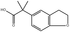 5-Benzofuranacetic acid, 2,3-dihydro-α,α-dimethyl- Struktur