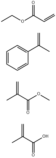 2-Propenoic acid, 2-methyl-, polymer with ethyl 2-propenoate, (1-methylethenyl)benzene and methyl 2-methyl-2-propenoate Struktur