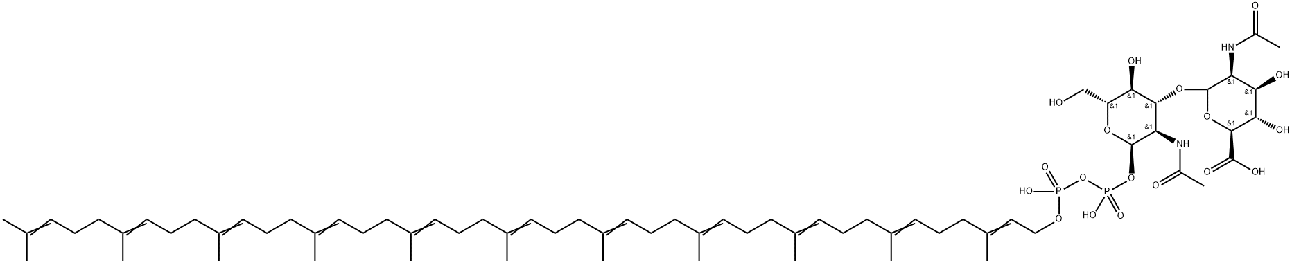 N-acetylmannosaminuronic acid-N-acetylglucosamine-pyrophosphorylundecaprenol Struktur