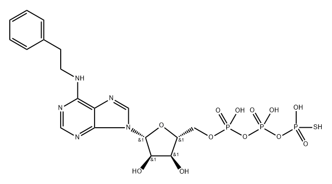 N6- (2- PHENYLETHYL)ADENOSINE- 5'- O- (3- THIOTRIPHOSPHATE) ( 6-PHET-ATP-Γ-S ) Struktur