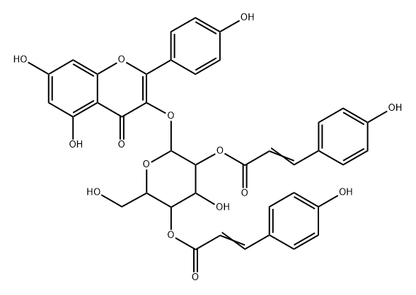 kaempferol-2,4-dicoumaroyl-3-O-glucoside Struktur