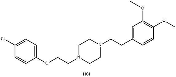 Piperazine, 1-[2-(4-chlorophenoxy)ethyl]-4-[2-(3,4-dimethoxyphenyl)ethyl]-, dihydrochloride Struktur