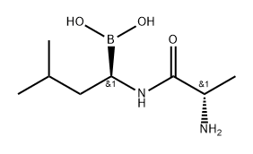 ((R)-1-((S)-2-Aminopropanamido)-3-methylbutyl)boronic acid Struktur