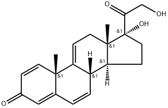 Pregna-1,4,6,9(11)-tetraene-3,20-dione 17,21-dihydroxy- (7CI) Struktur