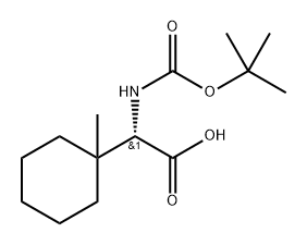 Cyclohexaneacetic acid, α-[[(1,1-dimethylethoxy)carbonyl]amino]-1-methyl-, (αS)- Struktur