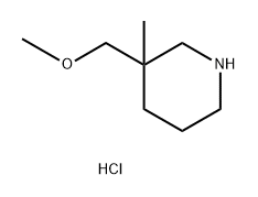 Piperidine, 3-(methoxymethyl)-3-methyl-, hydrochloride (1:1) Struktur