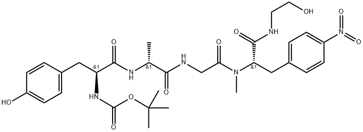 N-T-BOC-(D-ALA2,N-ME-P-NITRO-PHE4,GLY5-OL)-ENKEPHALIN) Struktur