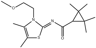 CyclopropanecarboxaMide, N-[3-(2-Methoxyethyl)-4,5-diMethyl-2(3H)-thiazolylidene]-2,2,3,3-tetraMethyl-, [N(Z)]- Struktur