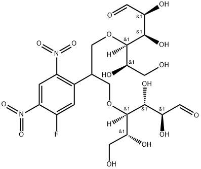 N-(2,4-dinitro-5-fluorophenyl)-1,2-bis(mannos-4'-yloxy)propyl-2-amine Struktur