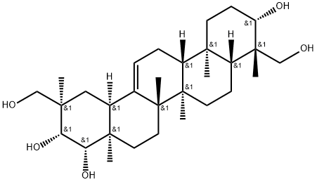 (+)-Oleana-12-ene-3β,21β,22β,24,29-pentol Struktur