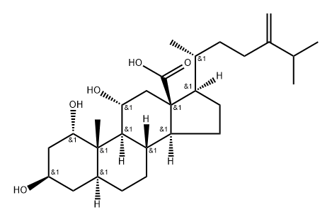 1α,3β,11α-Trihydroxy-5α-ergost-24(28)-en-18-oic acid Struktur