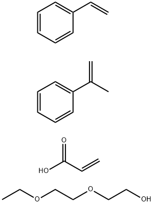 2-Propenoic acid, polymer with ethenylbenzene and (1-methylethenyl)benzene, 2-(2-ethoxyethoxy)ethyl ester Struktur