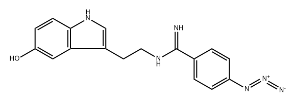 3-(2-(4-azidobenzamidino)ethyl)-5-hydroxyindole Struktur