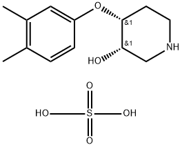 3-Piperidinol, 4-(3,4-dimethylphenoxy)-, (3R,4S)-rel-, sulfate (2:1) (salt) (9CI) Struktur