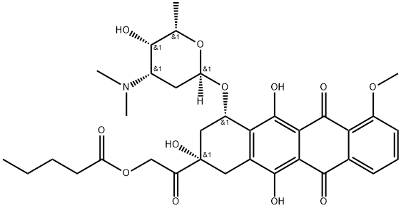 N,N-dimethyladriamycin-14-valerate Struktur