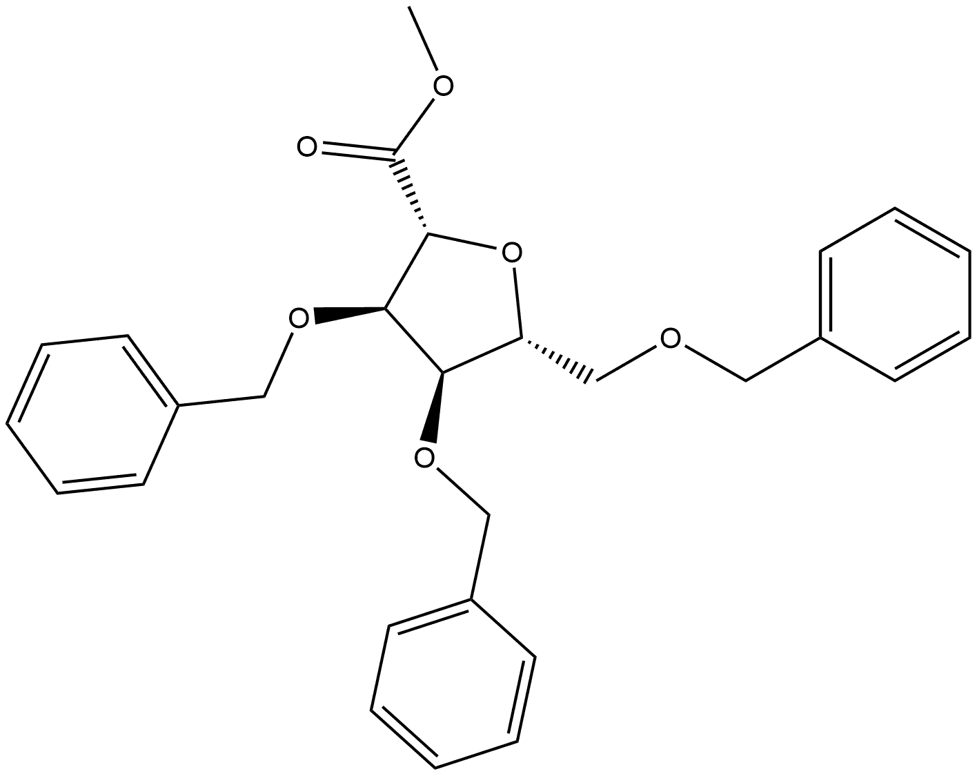 D-Allonic acid, 2,5-anhydro-3,4,6-tris-O-(phenylmethyl)-, methyl ester Struktur