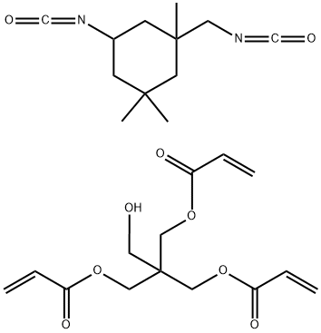 2-Propenoic acid, 2-(hydroxymethyl)-2-(1-oxo-2-propenyl)oxymethyl-1,3-propanediyl ester, polymer with 5-isocyanato-1-(isocyanatomethyl)-1,3,3-trimethylcyclohexane Struktur