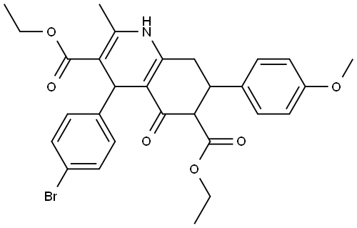 DIETHYL 4-(4-BROMOPHENYL)-7-(4-METHOXYPHENYL)-2-METHYL-5-OXO-1,4,5,6,7,8-HEXAHYDRO-3,6-QUINOLINEDICARBOXYLATE Struktur