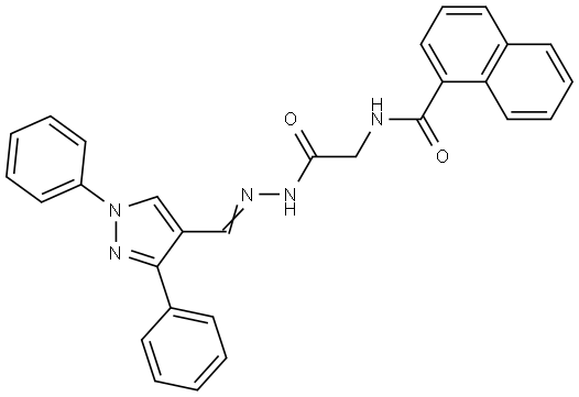 N-(2-{(2E)-2-[(1,3-DIPHENYL-1H-PYRAZOL-4-YL)METHYLENE]HYDRAZINO}-2-OXOETHYL)-1-NAPHTHAMIDE Struktur