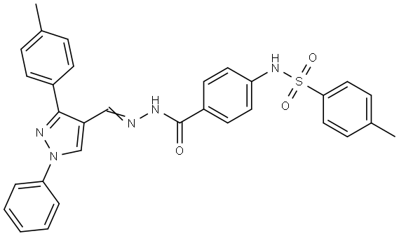 4-METHYL-N-{4-[((2E)-2-{[3-(4-METHYLPHENYL)-1-PHENYL-1H-PYRAZOL-4-YL]METHYLENE}HYDRAZINO)CARBONYL]PHENYL}BENZENESULFONAMIDE Struktur