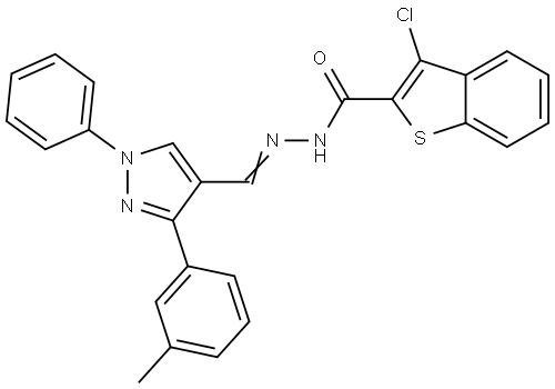 3-CHLORO-N'-{(E)-[3-(3-METHYLPHENYL)-1-PHENYL-1H-PYRAZOL-4-YL]METHYLIDENE}-1-BENZOTHIOPHENE-2-CARBOHYDRAZIDE Struktur